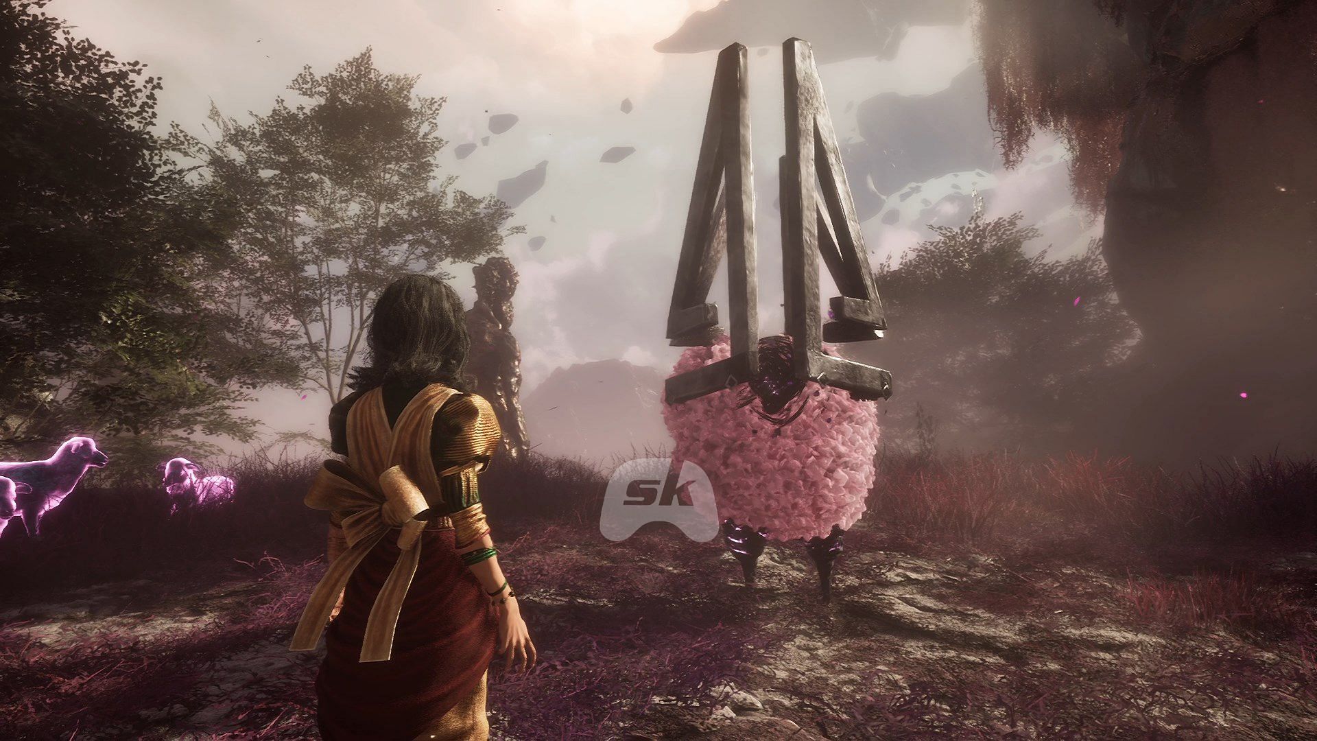 Abbest Cave features a boss battle against the Chromatic Abbest (Image via Sportskeeda Gaming || Sandfall Interactive)